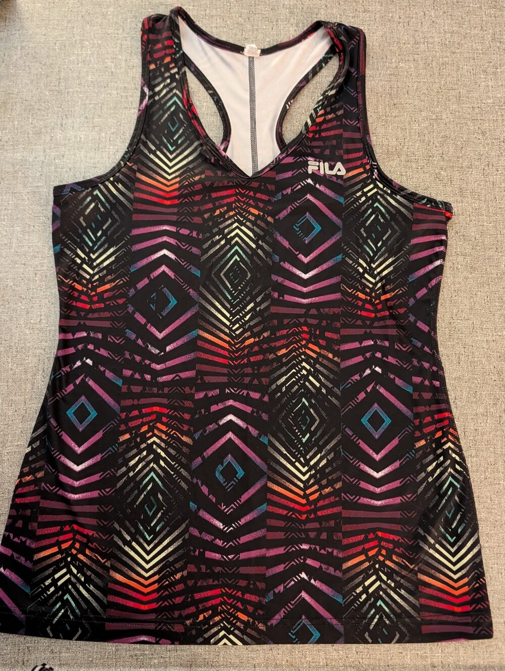 Fila Sport Poly Multi Color Racerback Workout Tank Size L